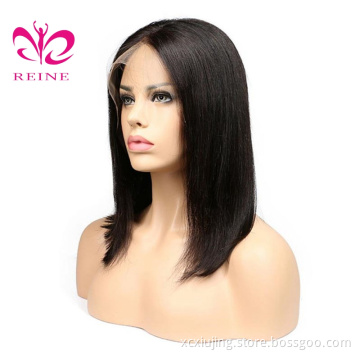 Top Selling Virgin Brazilian 8/10/12  inch bob wig ,HD lace front bob wigs human hair, double drawn human hair wig  black women